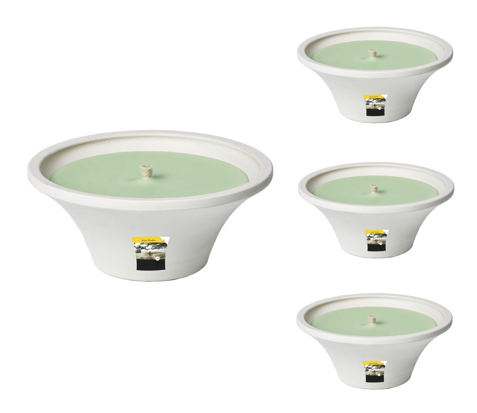 Lot de 4 braseros à la citronnelle et à la citronnelle pour l'extérieur - Bougies d'extérieur en terre cuite - Pour votre jardin - Lot de 4 braseros - Moins de piqûres par les moustiques - Durée de