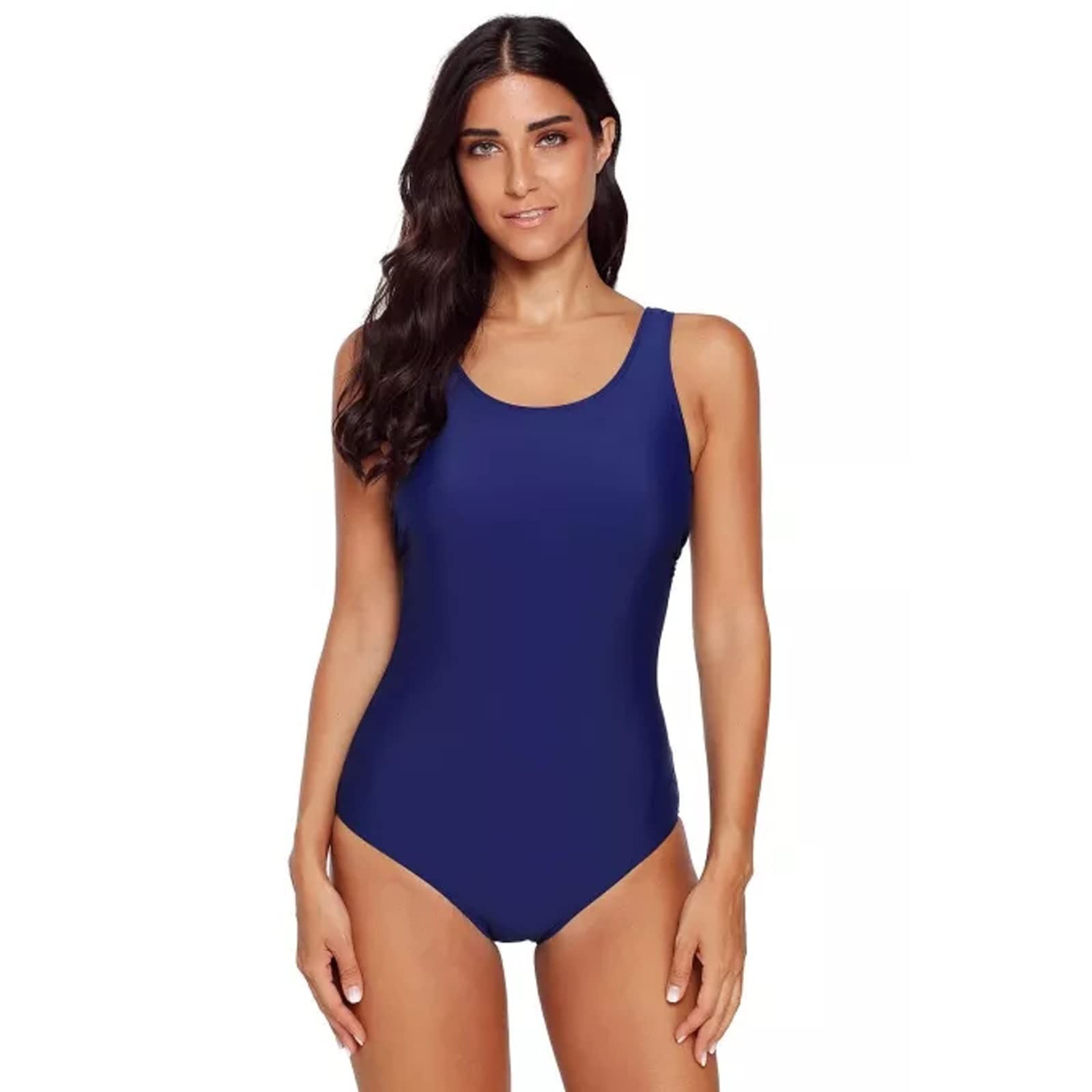 Weibliche Sommer Strand Schwimmen Kostüm hinter Kreuz Badeanzug One Piece Swimwear Urlaub Rash Guards Fähre Party Monokini Backless Kleidung (Color : Blue 2, Size : M)