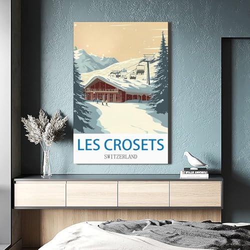 Poster Les Crosets Suisse impression de qualité supérieure LNBIAND