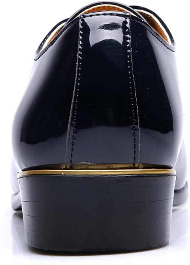 Dress Shoes Men Classic Pointed-Toe Patent Leather Lace-up Formal Oxford Shoes Black Brown Red Grey - Image 6