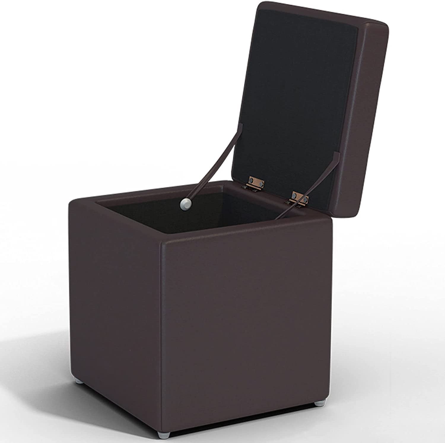 Repose-pieds ottoman avec charnière matérielle et coffre en tissu PU