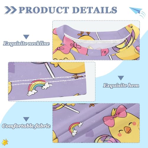 ALAZA Kids Rash Guard Boys Toddler Swim Shirts Short Sleeve Duck Lollipop Cute UPF 50+ 3T3