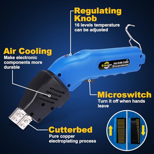 Foam Cutter Electric Hot Knife with Slotting/Groove Electric Hot Knife Styrofoam Air Cooled Hot Knife Foam Cutter 200W 110-120V (4 Blades) for EPP, EPS, XPS, EPE, KT Board, Sponge