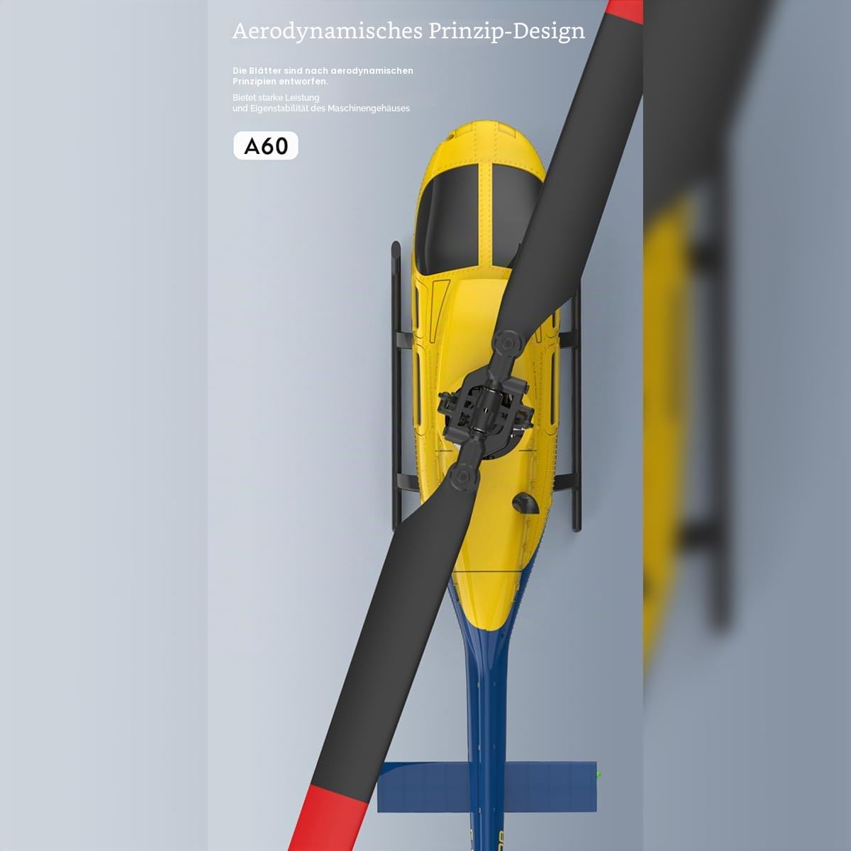 A60 1:42-Maßstab RC Helikopter, BELL206 90-Klasse 2,4G 4-Kanal Einzelrotor-Schwungarmfreier Mini-Ferngesteuerter Hubschrauber Für Erwachsene, Mit Optical-Flow-Höhenhalt (RTF-Version/Grau)