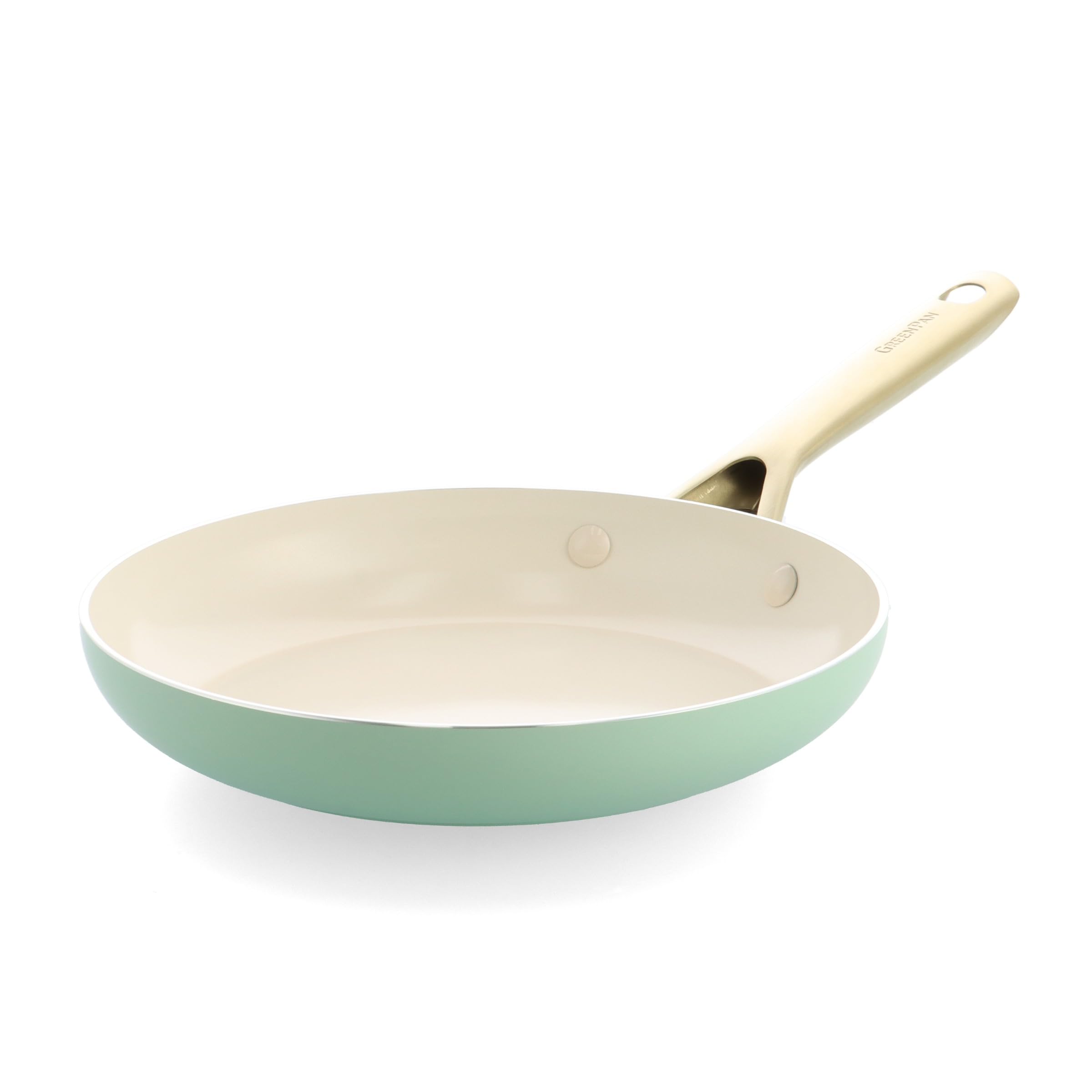 GreenPan Shades Set di 3 Padelle Antiaderenti in Ceramica Ø 20/24/28 cm, Senza PFAS, Adatte all'Induzione, Manici in Acciaio Inox Color Champagne, Lavabili in Lavastoviglie, Naturale