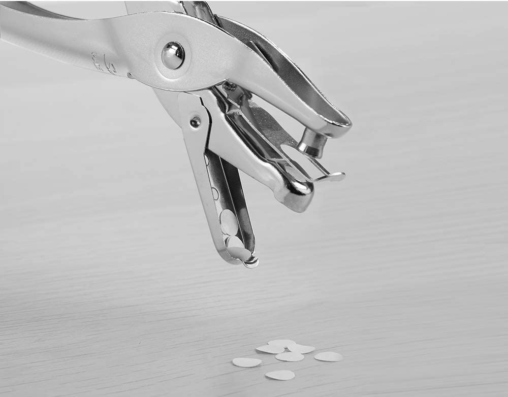 KRAFTMASTER 1 Hole Punch with Hole Protecter, Single Hole Puncher, 5 Sheet Capacity, Classic Office Paper Punch for Craft Paper, DIY Crafts, Perfect for Home Office School Supplies, Chrome 3