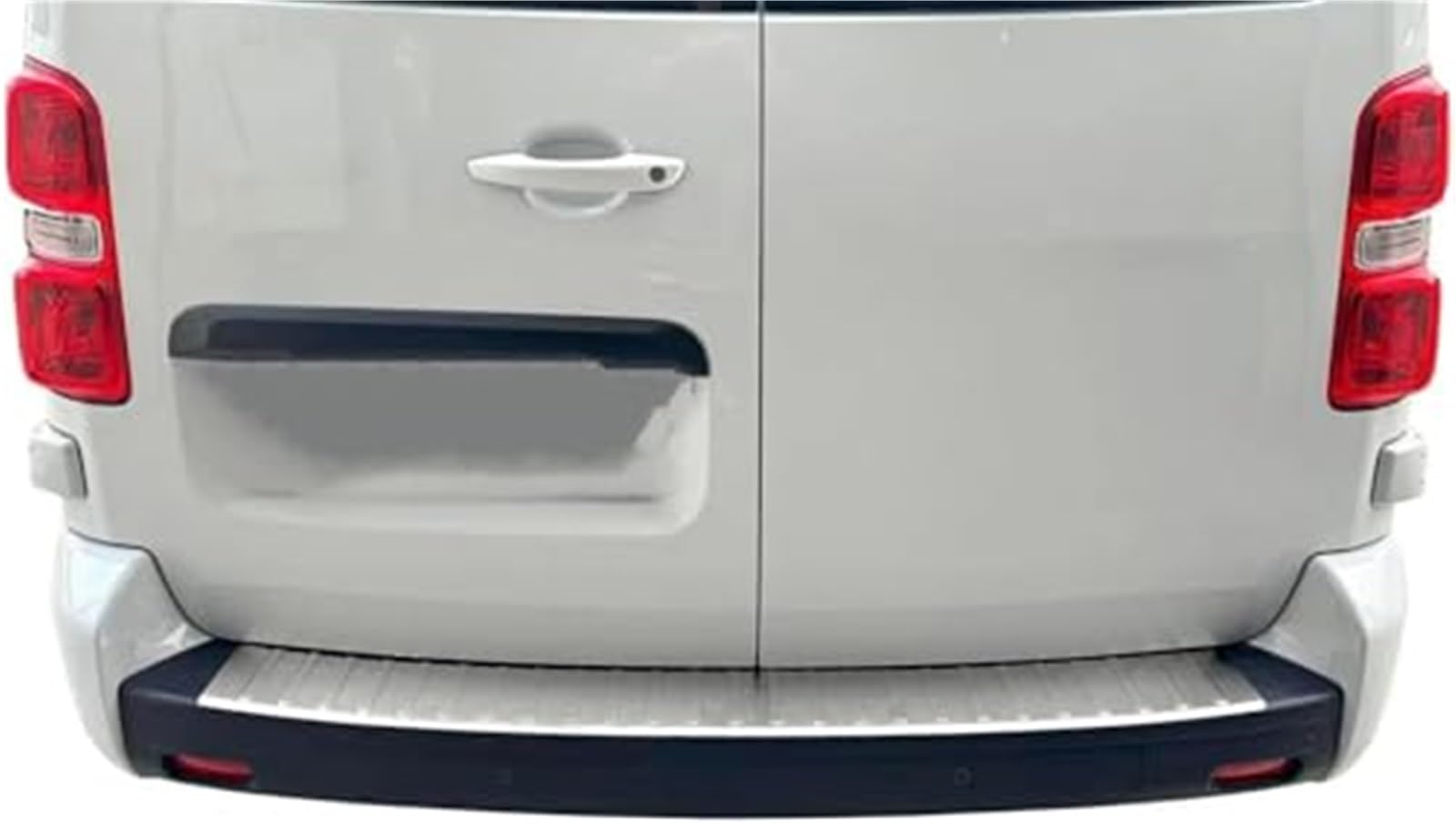 Ochraniacz tylnego zderzaka, dla Peugeot, dla podróżnika 2016 2017 2018 2019 + matowa ochrona krawędzi bagażnika ze stali nierdzewnej Gumowa osłona tylnego zderzaka