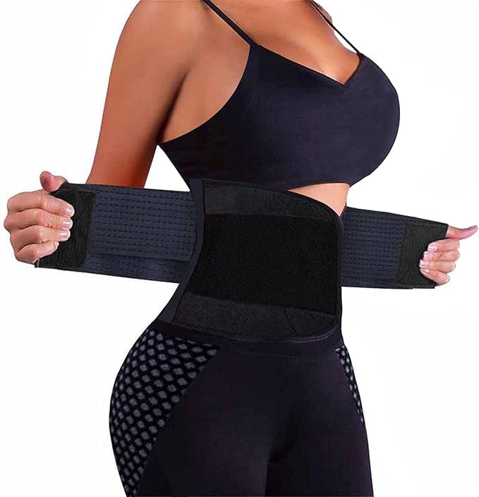 Waist Trainer Belt for Women - Waist Cincher Trimmer - Slimming Body Shaper Belt - Sport Girdle Belt (Black XX-Large)