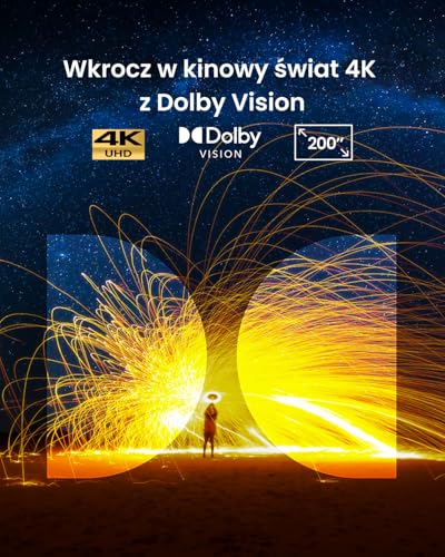 Inteligentny projektor NEBULA Cosmos 4K SE, projektor 4K o wysokiej jasności z Dolby Vision, ogromny ekran 200 cali, jasność 1800 ANSI lumenów, HybridBeam (laser + LED), poprawiona jakość obrazu