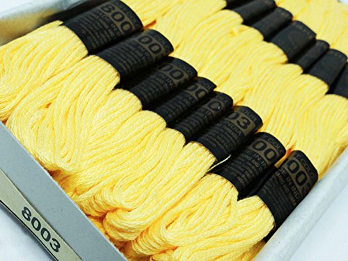 25 Piezas Hilo de Algodón Amarillo para Bordado miniatura 5
