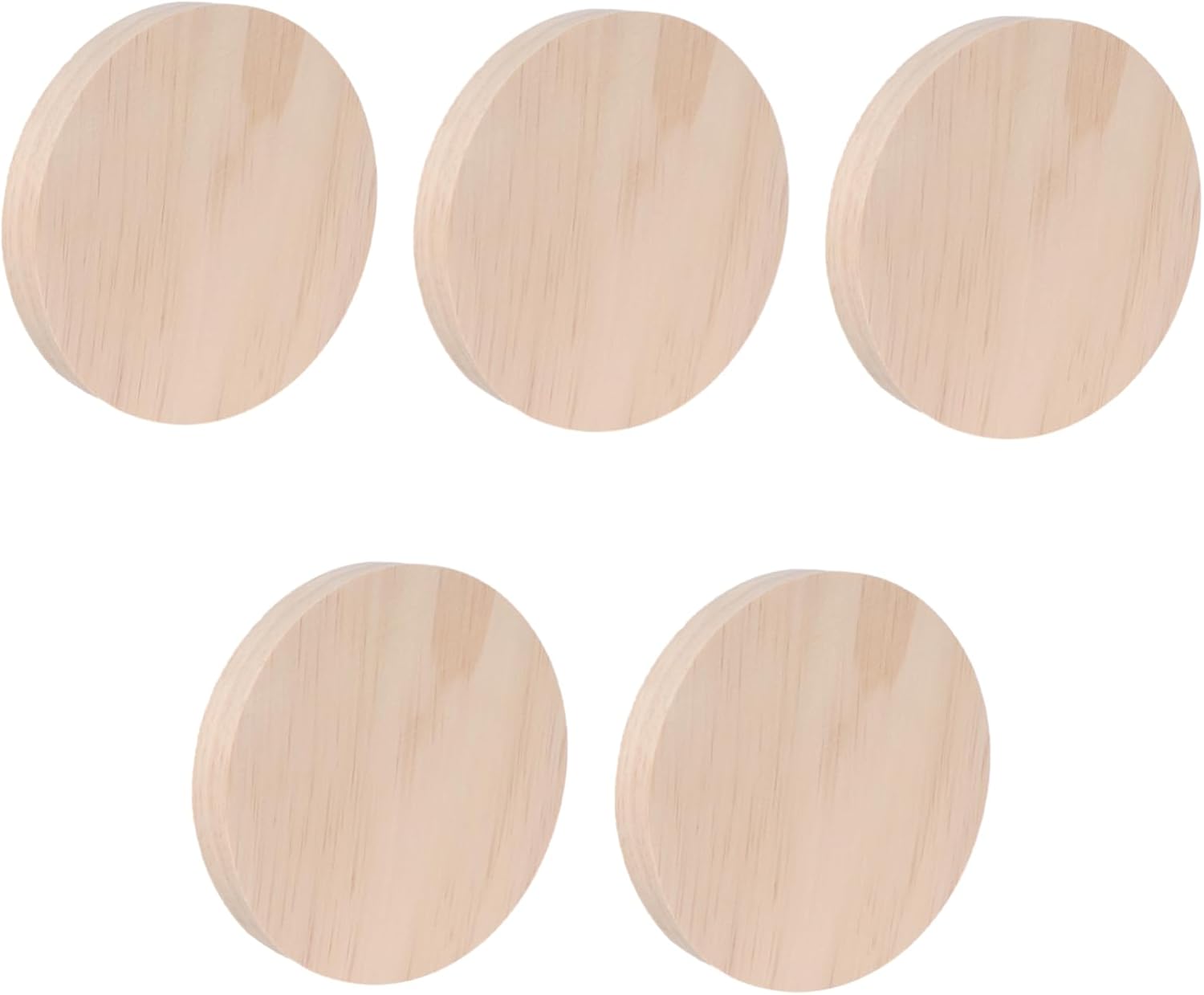 Lurrose 5pcs Round Board DIY Material for Crafts Wooden Ornaments Handcraft Accessory