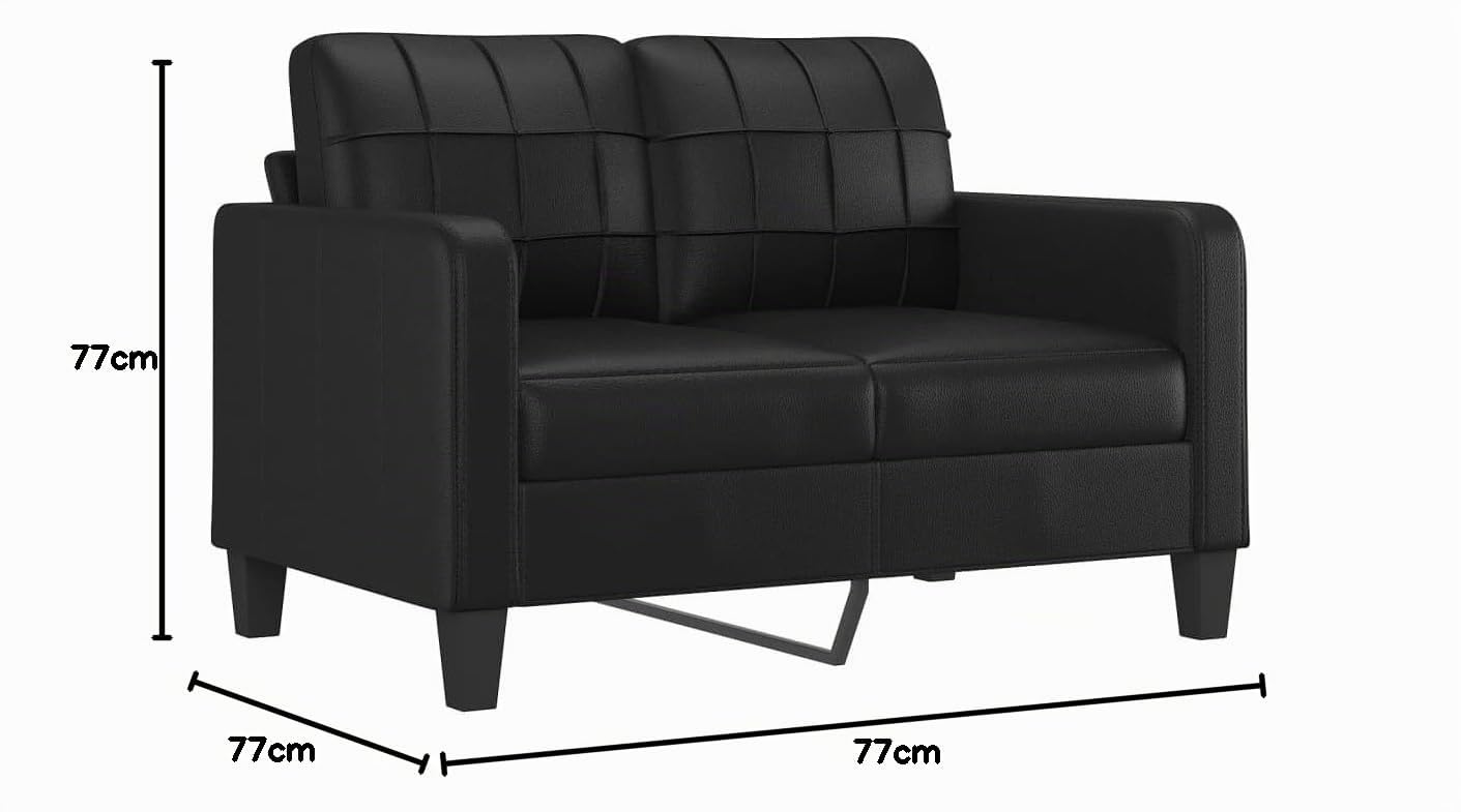 ZEYUAN 3-TLG. Sofagarnitur mit Kissen Schwarz Kunstleder, Sofa Mit Relaxfunktion, Couchgarnitur, Wohnzimmer Sofa, Couch, Sofa Set 3201348