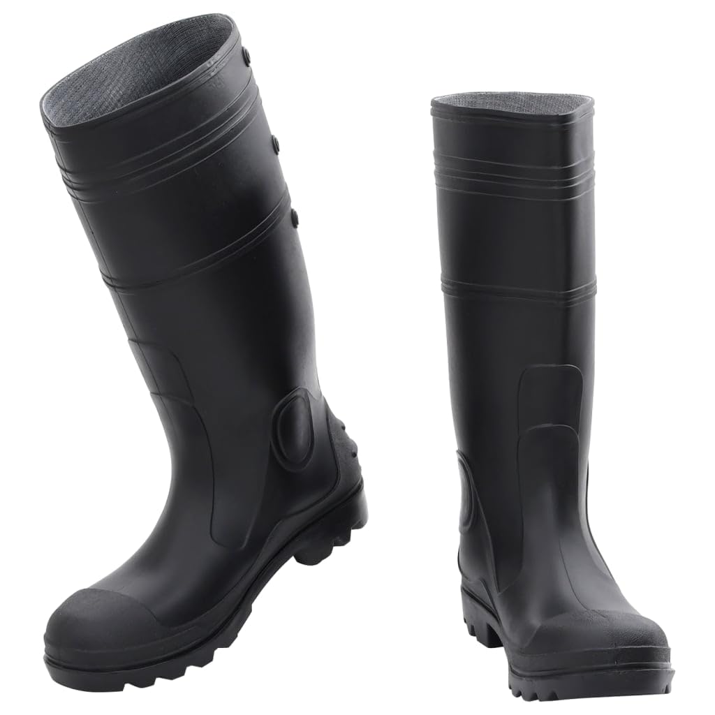 Bottes de pluie noir taille 43 en PVC pour la pêche et loisirs
