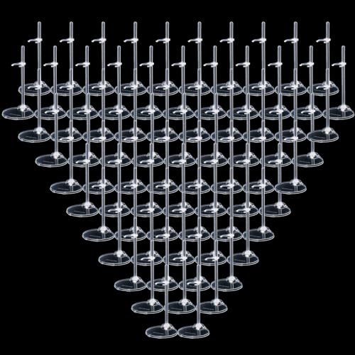 Image of Menkxi 150 Pcs Acrylic Doll Stand Display Holder Ideal Support for Dolls Action Figure Stand with Adjustable Waist Clip for 9, 10, 11 Inch Tall (Transparent)