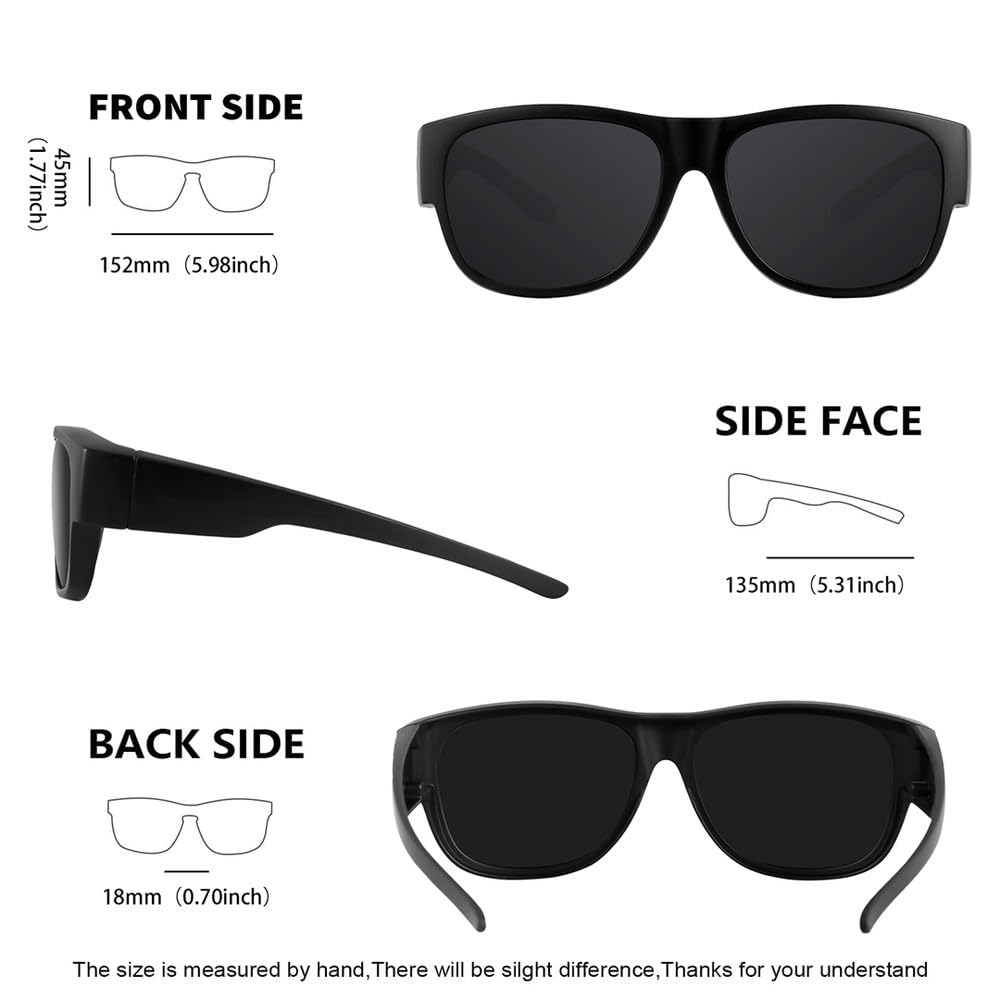 Lunettes de soleil polarisées pour hommes et femmes, adaptées aux lunettes de soleil enveloppantes, lentilles de sol pour femmes et hommes UV400