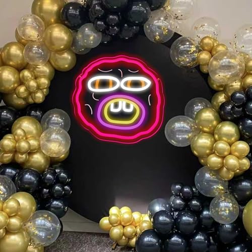 Image of Funny Neon Signs for Wall Decor, 11.8 x 11.8 Inches,Dimmable Cherry The Creator Neon Lights for Bedroom Decor, USB Power Music Bomb LED Neon Lights for Man Cave,Bar and Art Wall Decor