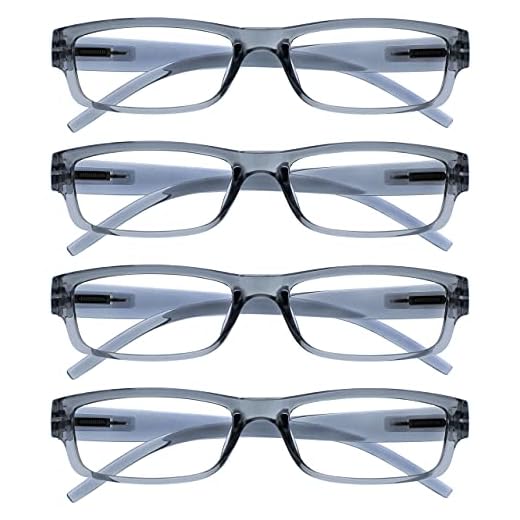 OPULIZE Grigio Leggero Comodo Lettori Valore 4 Pacco Stile Designer Uomo Donna Uvr4Pk032Gr +2,00-88 Gr