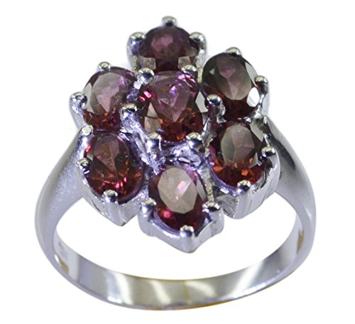 Bague grenat en argent 925 fini les soucis de taille disponible de H à Z