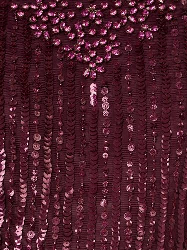 Image of Adrianna Papell Women's Halter Bead Drape Long Dress