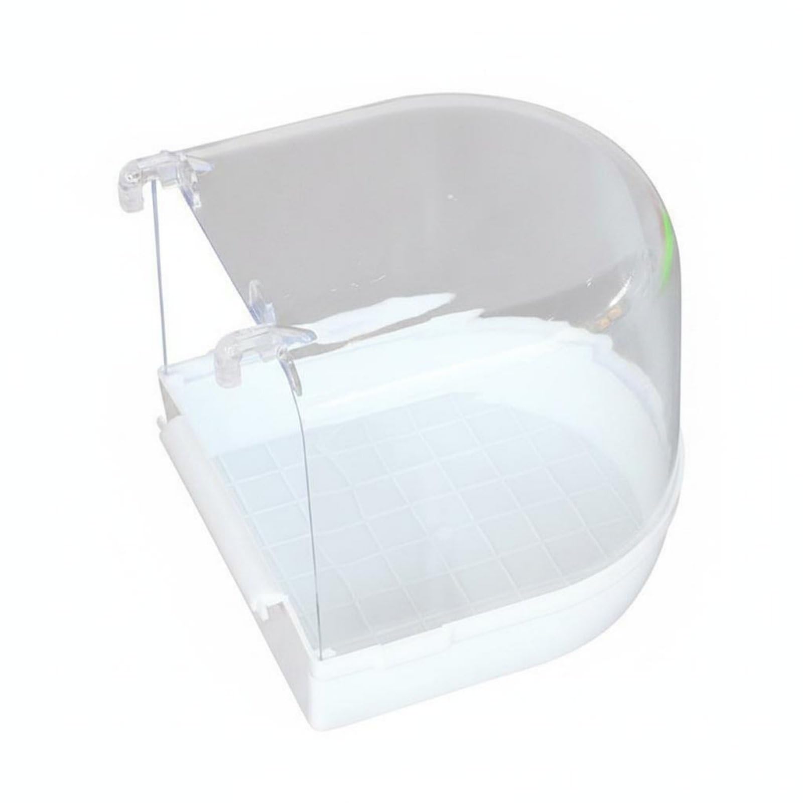 Parrot Bathing Tub Easy to Clean Parrot Bathing Enclosure Clip on Design Bird Bathing Tub, White-image-41