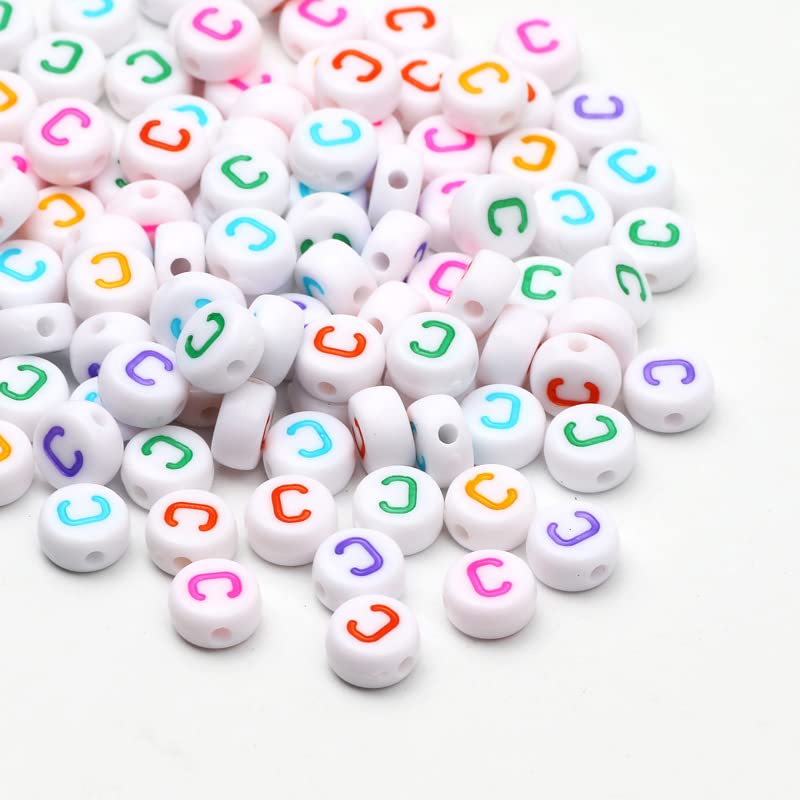 7x4mm Colorato Rotondo AZ Alfabeto Lettera Acrilico Distanziatore Sfuso Perline per Creazione di Gioielli Braccialetto Fai Da Te Collana Accessori-Misto, 200 Pezzi