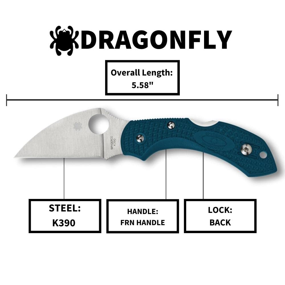 Spyderco Dragonfly 2 Wharncliffe - Griff: FRN * blau Stahl: K390 Microclean - Schliff: glatt