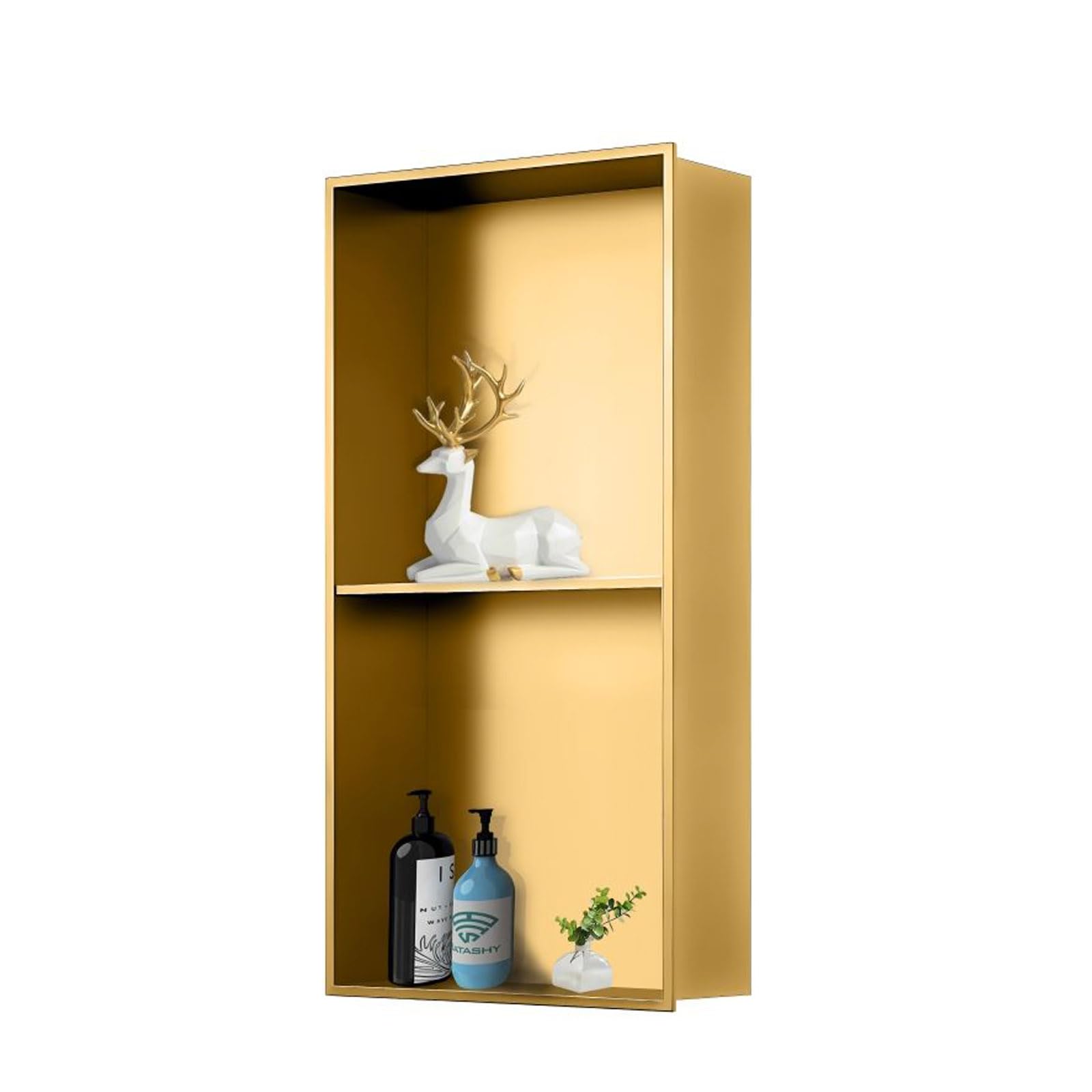 ZBJDX Double Shower Niche Bathroom Shelf Tileable Shampoo Caddy Built-in Recessed Shelves for Showers Wet Rooms Sturdy Lightweight