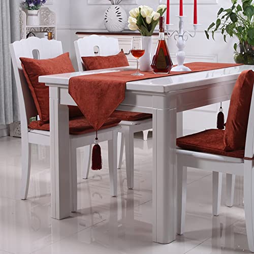 Chemin de table en coton et polyester orange uni haut de gamme 35x200 cm