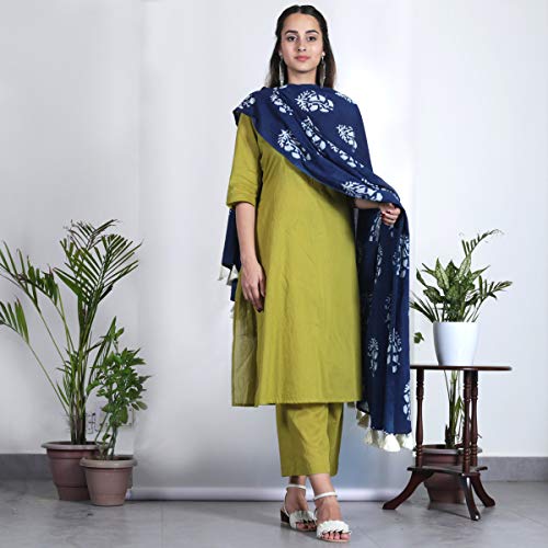 Image of Rustorange Women's Rayon Kurta Set with Dupatta