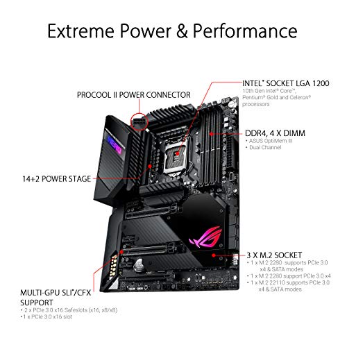 ASUS ROG MAXIMUS XII HERO (WI-FI) Scheda Madre Intel Z490 ATX per CPU Intel di 10th Gen, con 14 + 2 Fasi di Potenza, Wi-Fi 6 (AX201), Ethernet a 5 Gbps, USB3.2 Gen2, Triplo M.2, SATA, Aura Sync RGB