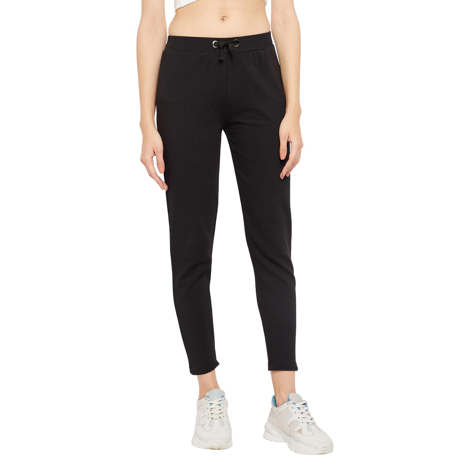 Plain Black Stylish Track Paint for women (Black)-image-34