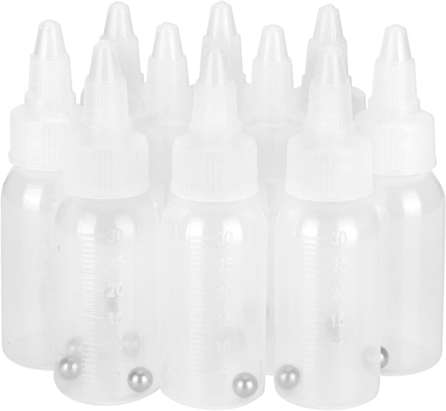 10Pcs Empty Airbrush Bottles, 30ml Paint Storage Bottles Replacement Jars with Scale