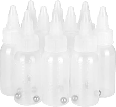 10Pcs Empty Airbrush Bottles, 30ml Paint Storage Bottles Replacement Jars with Scale