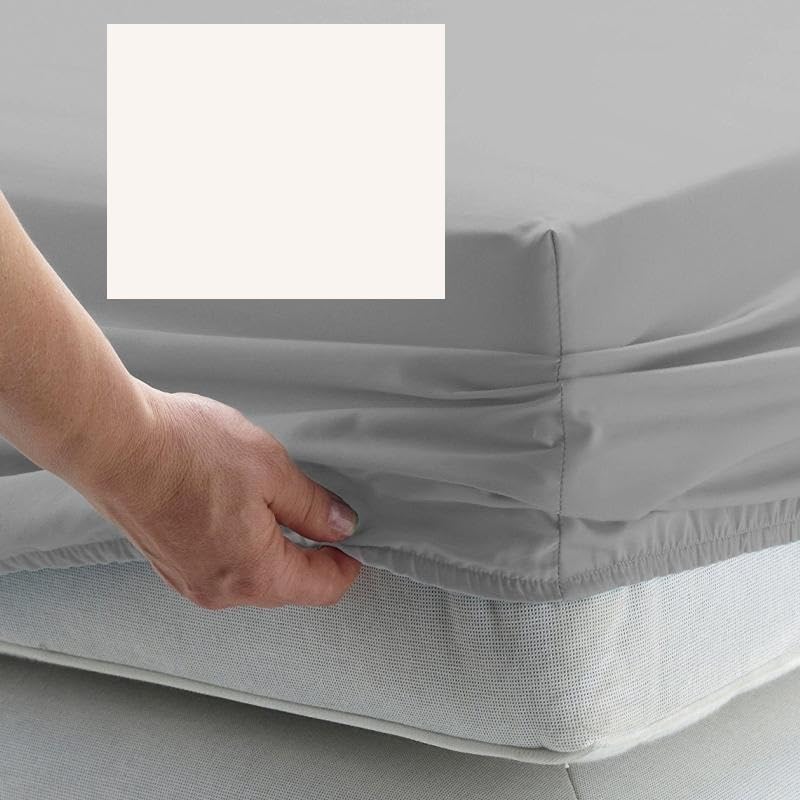 Electric Adjustable Bed Fitted Sheet Single EXTRA WIDE/LONG 3'6 x 6'6" (42" x 78") 300 Thread Count Percale Material - Hand Made to Order - Extra Deep 15" (38cm) (Cream)