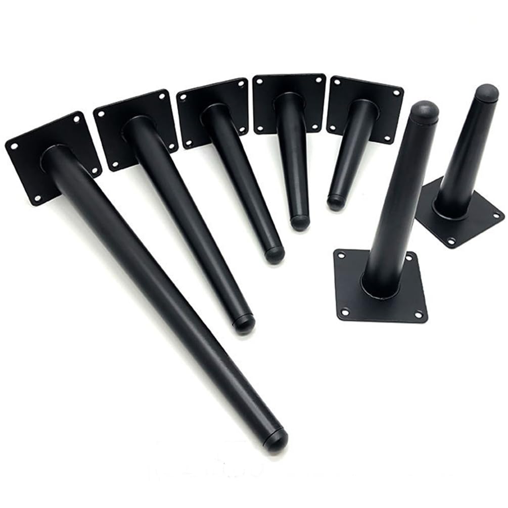 4 gambe regolabili per mobili in ghisa, resistenti, diametro di 22 mm, piedini rotondi per divani e armadi, tappetino antiscivolo in gomma, 25 cm, con viti per progetti fai da te