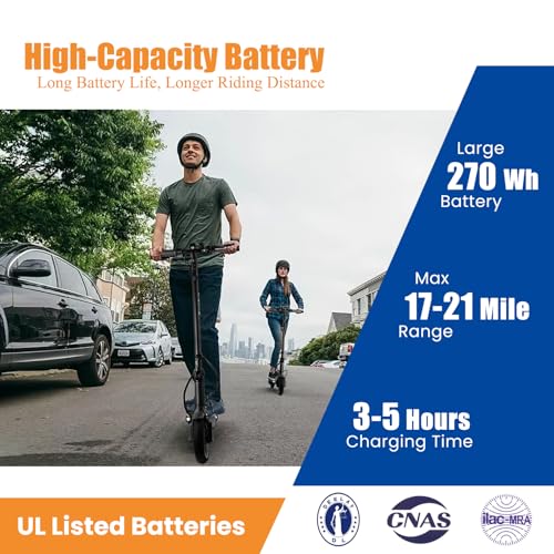 Electric Scooter, 500W Motor, Top Speed 19MPH, 21 Miles Long