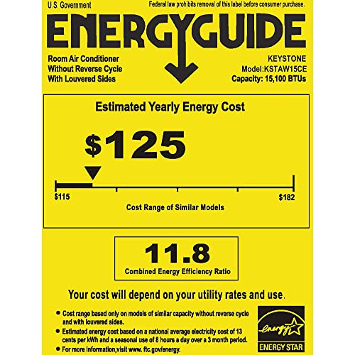 Keystone 15,000 Btu Energy Star Window Mounted Air Conditioner, Cools Rooms Up To 700 Sq. Ft., With Follow Me Remote Control, Energy Saver And Sleep Mode, Timer, And Auto-Restart #TOP7