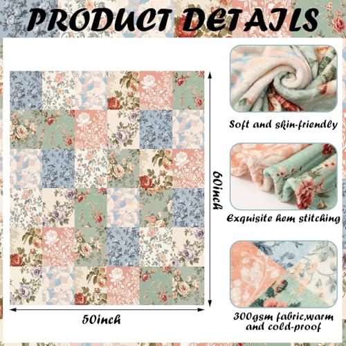 Manta Hahafelt Boho Pastel Floral de Lana de Franela 50 x 60 pulgadas miniatura 2