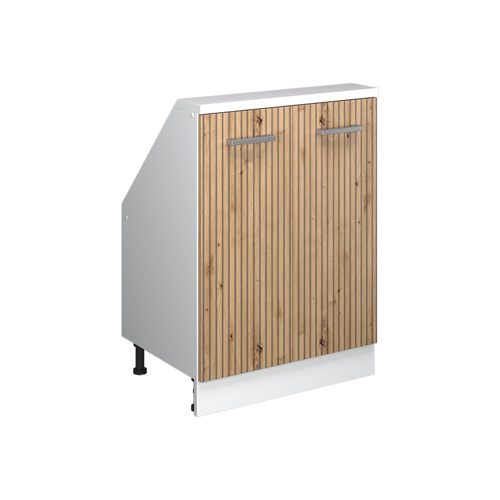 Vicco Meuble de Rangement sous Pente Rion, Chêne Artisan, avec 2 Portes, adapté au Rangement Peu encombrant sous Les toits en Pente