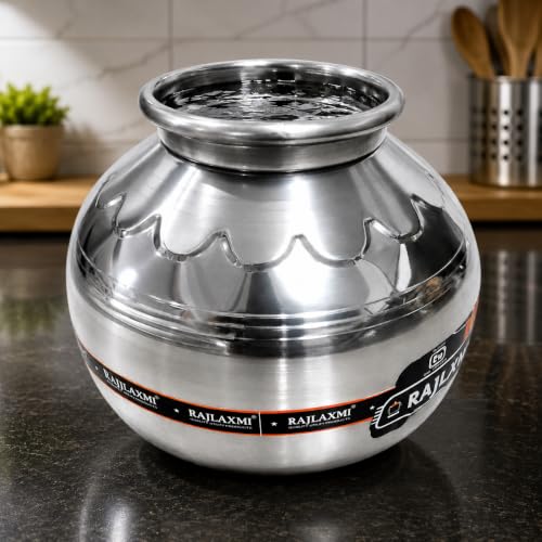 Image of Water Storage Pot /Matka Continer Stainless Steel Water Storage Pot /Matka | Traditional Water Storage Vessel for Home (5 L)