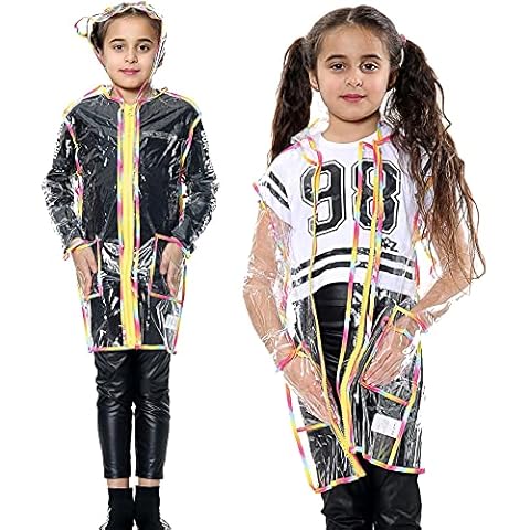 A2Z 4 Kids Girls Hooded Raincoat 9-10 Cover