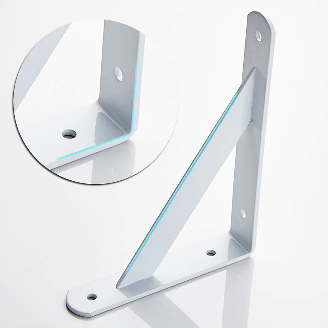 Soporte Estante Rústico 2 Pcs - Escuadras Estanterias 90 Grados Marco De Pared Blanco, Escuadra Sujeción De Pared, Ahorrar Espacio, Estante Decorativo, DIY Soportes para Baldas Flotantes 40cm