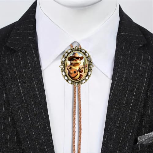 Image of Jeilwiy Bolo Tie for Men Western Cowboy Gothic Bolo Tie Necklace Halloween