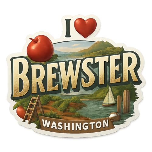 Brewster Washington 3 Inch Kiss-Cut Vinyl Sticker - Scenic Travel Souvenir
