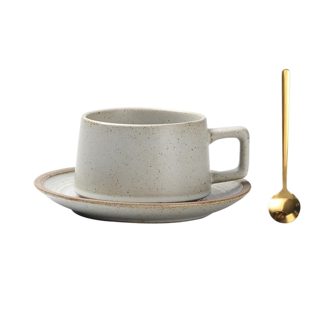 LIBANGRONG-888 Mugs Coffee Milk Tea Oatmeal Cup Home Restaurant Mug with Saucer and Spoon 220ml Milk Tea Cup