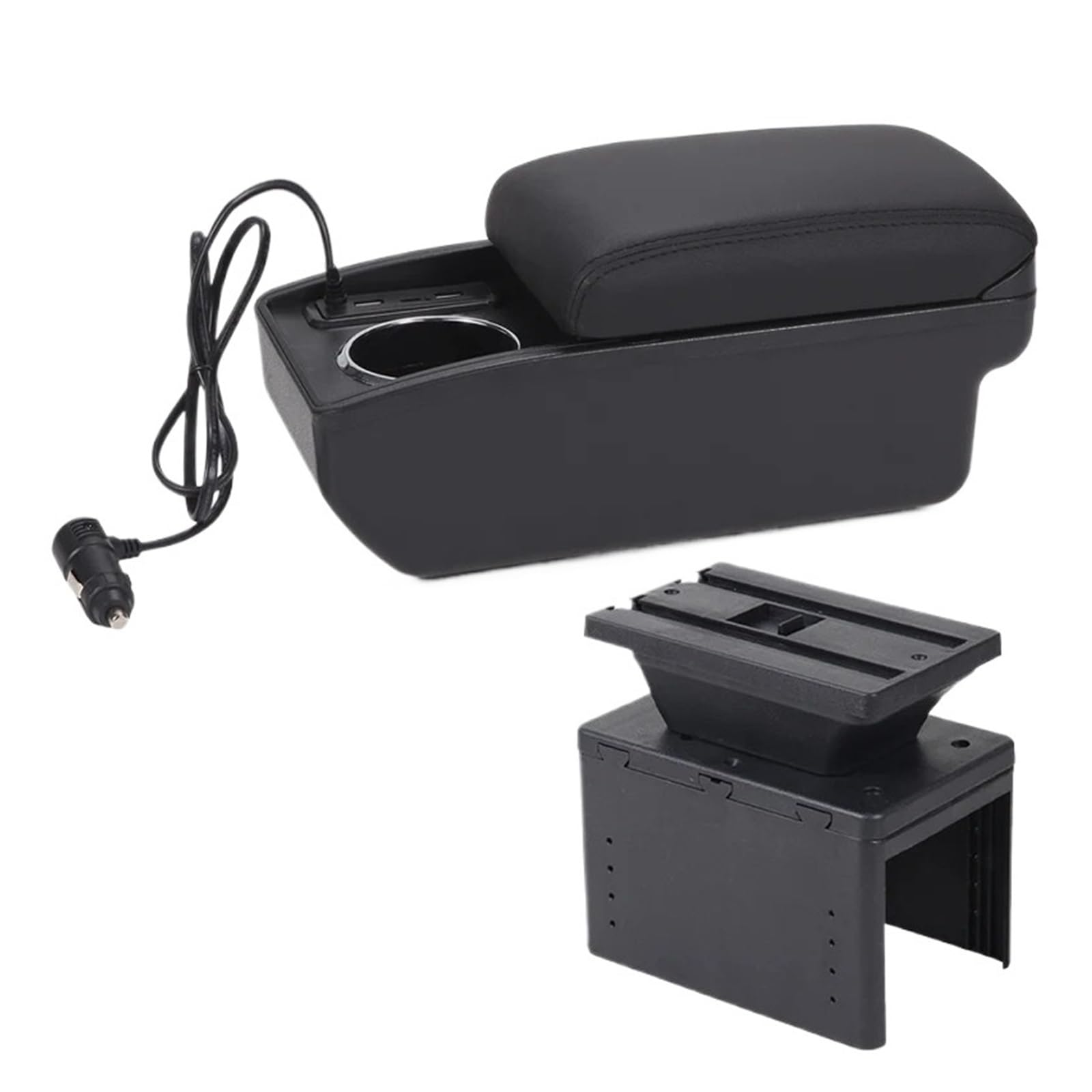 UMDJJU Universal Car Armrest Model Box Accessorie Auto Storage Modification Interior Retrofit Parts Dedicated Car Centre Console Armrest Box(A2 Fast charging)