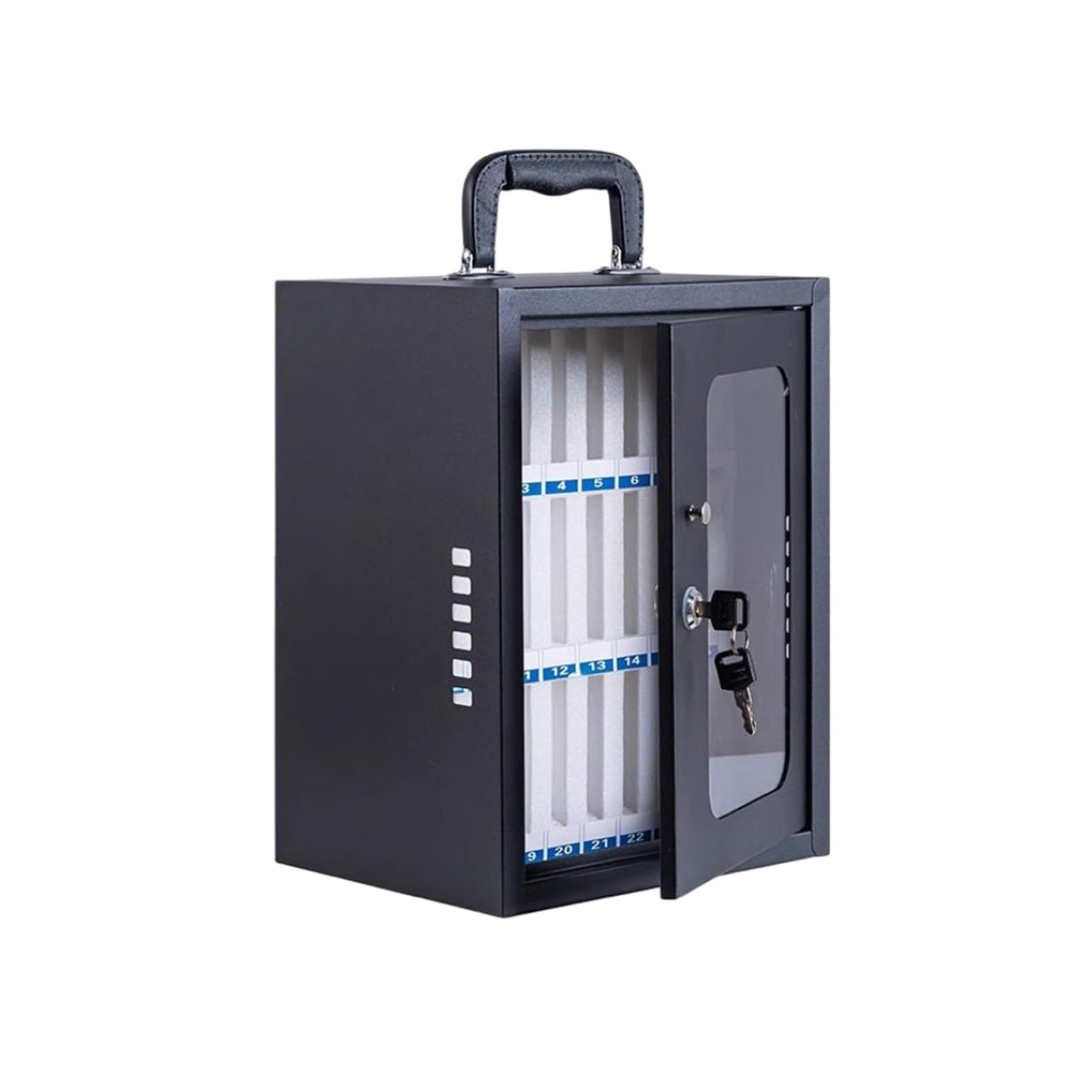 Scatola Porta cellulari, armadietto in Acrilico Trasparente con Serratura a Combinazione, Supporto per cellulari da Parete/appoggio per Aula/Ufficio (12 Slot)