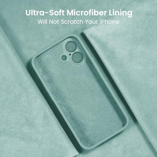 Image of FireNova Designed for iPhone 16 Plus Case, Silicone Upgraded [Camera Protection] Case, Soft Anti-Scratch Microfiber Lining Inside, 6.7 inch, Mint Green