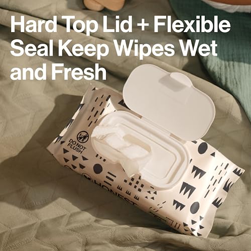 the honest company clean conscious multi-use wipes unscented hypoallergenic baby wipes for sensitive skin 99 water plant-based compostable wipes pattern play 720 count
