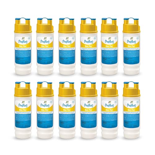 FROG Bac Pac Replacement Chlorine Cartridges for use with Pool FROG Model 5400 and 6100 Cyclers - Prefilled for Easy & Convenient Pool Sanitizing & Water Care - 12 Pack
